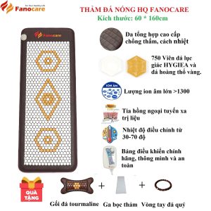 Thảm đá nhiệt nóng Fanocare KT 60*160cm đá trắng cao cấp